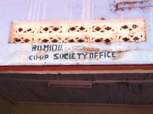 Bomido Co-op Society office sign